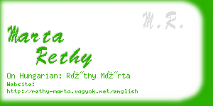 marta rethy business card